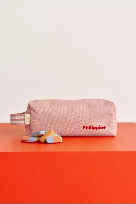 trousse à crayons enfant personnalisable avec double compartiments avec zip