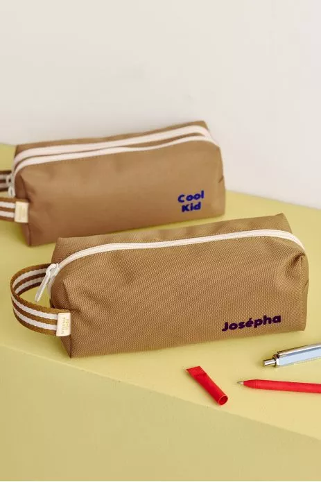 estuche de lápices para niño personalizable con doble compartimento y cremallera