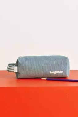 jolie trousse d'école unie et personnalisée avec zip