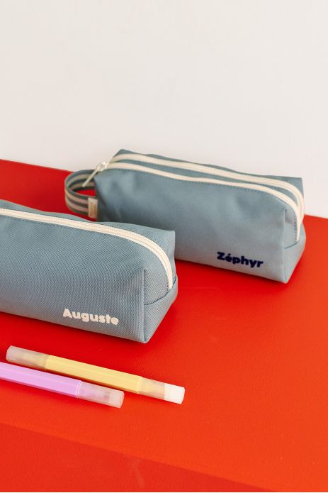 estuche de lápices infantil personalizable con doble compartimento con cremallera