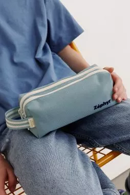 trousse à crayons enfant personnalisable avec double compartiments avec zip