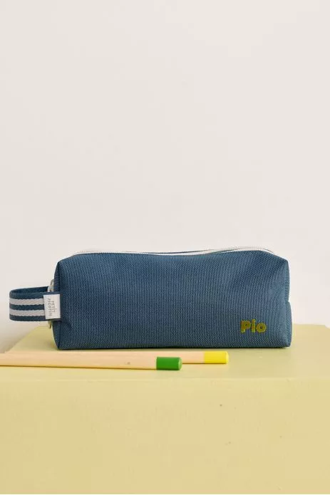 jolie trousse d'école unie et personnalisée avec zip