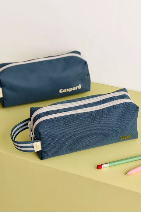 trousse à crayons enfant personnalisable avec double compartiments avec zip