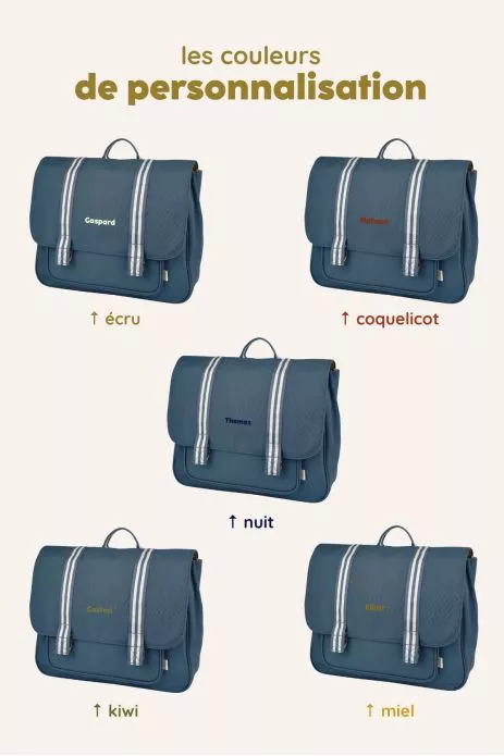 personalizable primary school satchel for children
