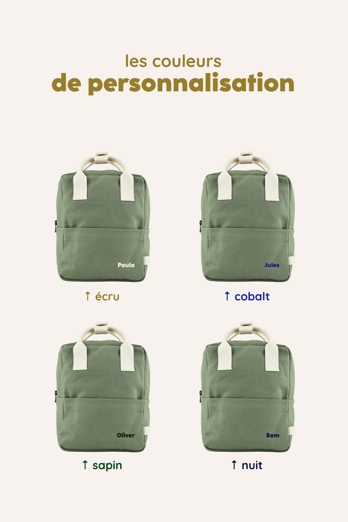 sac à dos enfant personnalisable en coton parfait pour l'école maternelle