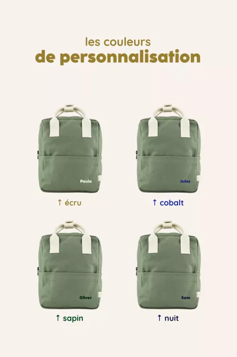 sac à dos enfant personnalisable en coton parfait pour l'école maternelle