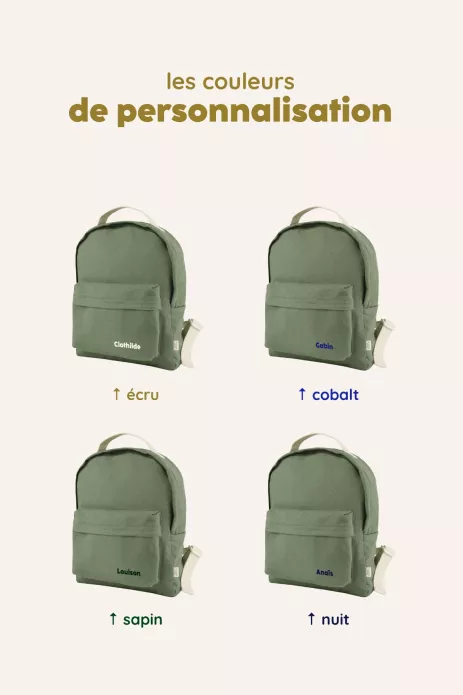 Personalized timeless cotton school backpack for children