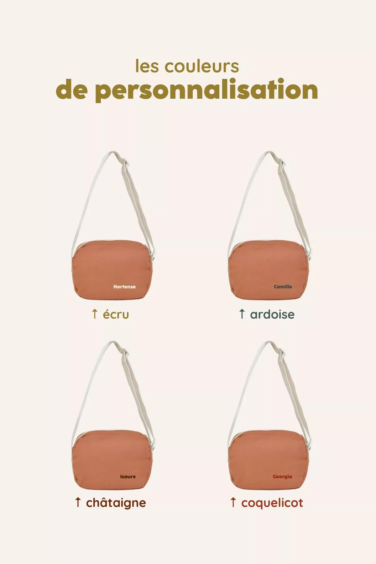 personalizable children's shoulder bag for little girls