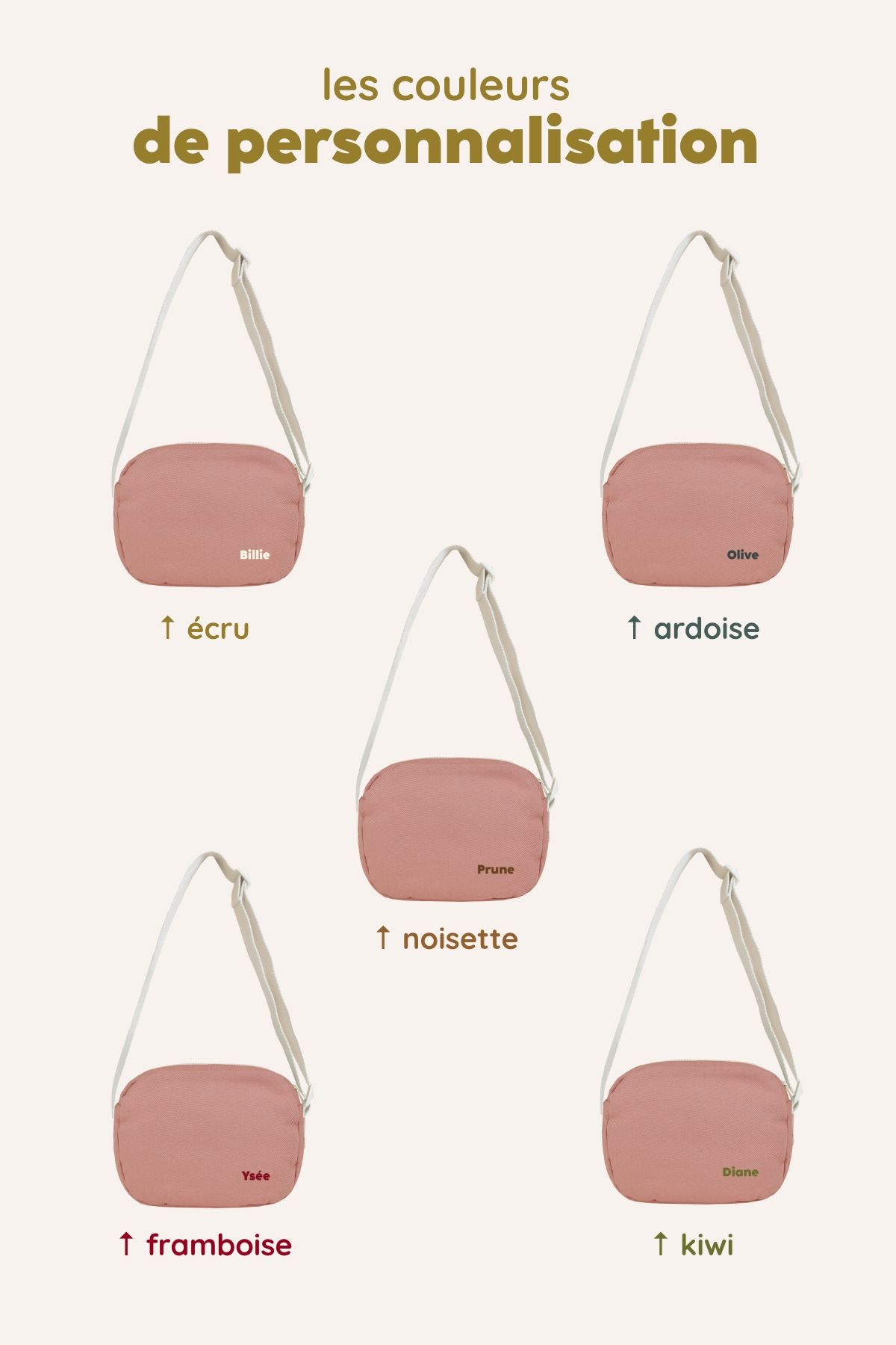 personalizable children's shoulder bag for little girls