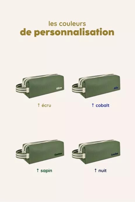 trousse à crayons enfant personnalisable avec double compartiments avec zip