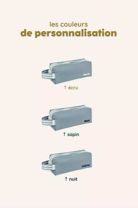 trousse à crayons enfant personnalisable avec double compartiments avec zip