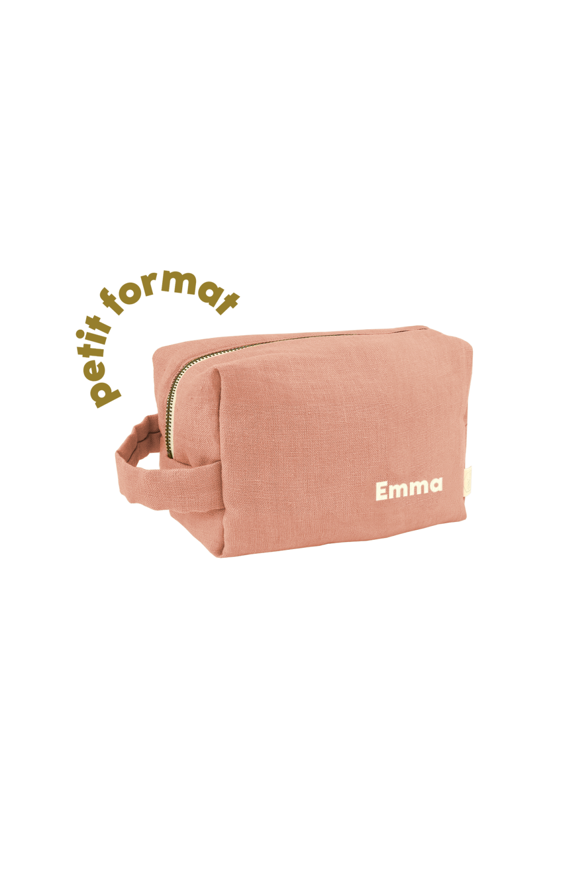 petite trousse de toilette en lin personnalisable pour enfant adulte