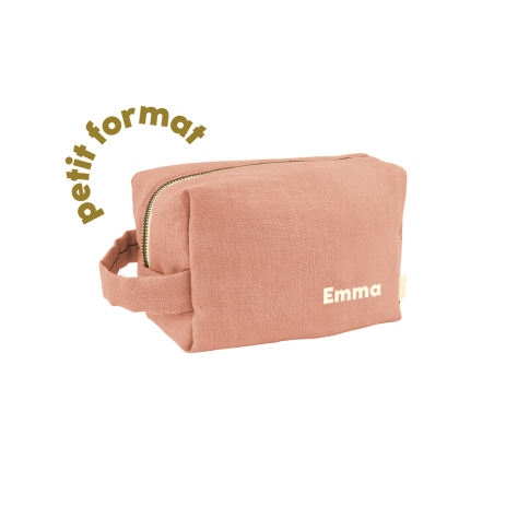 small personalized linen toiletry bag for children and adults
