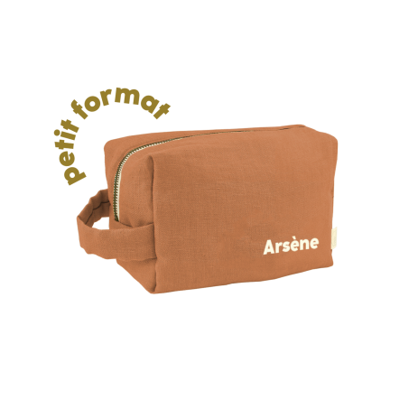 small personalized linen toiletry bag for children and adults