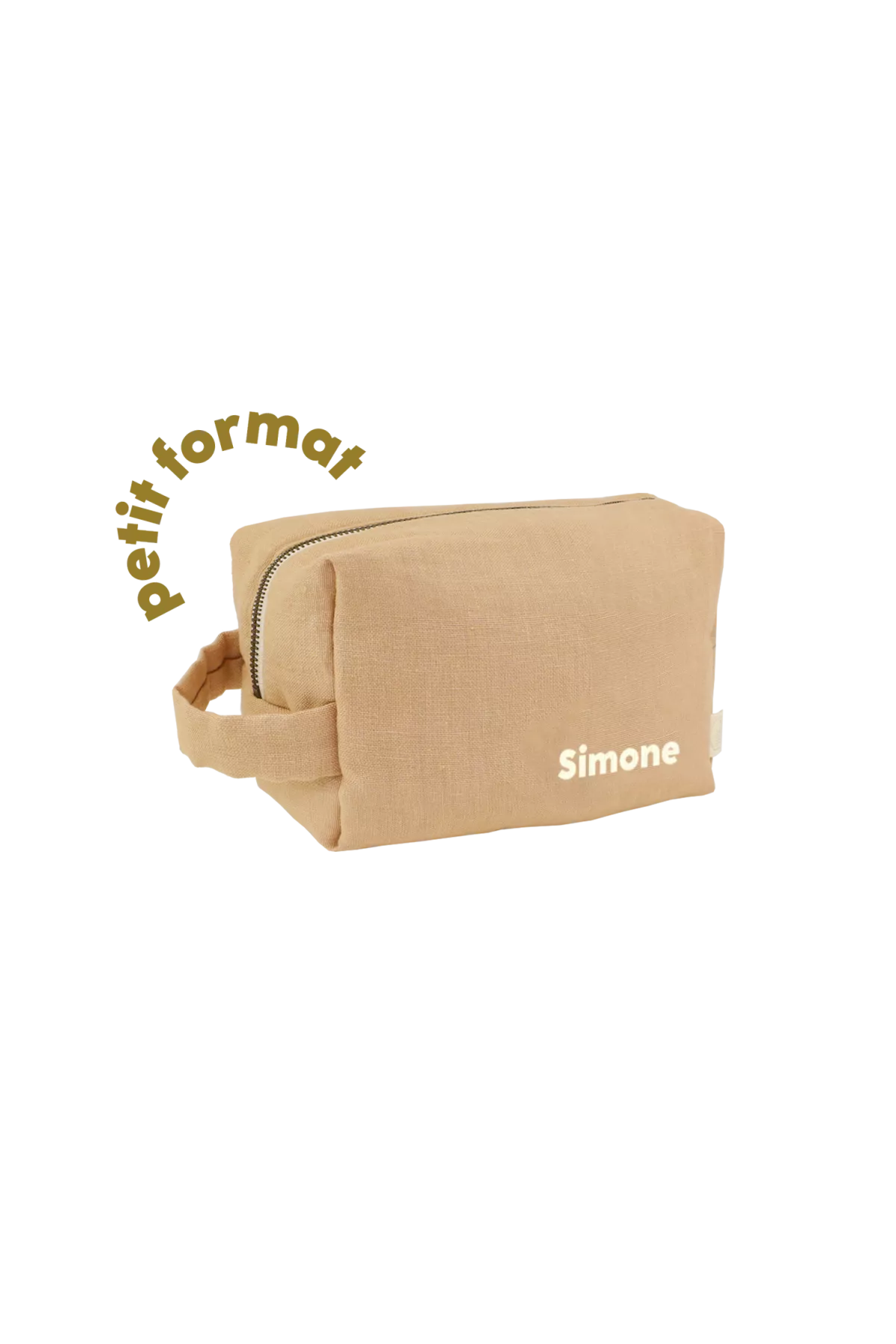 petite trousse de toilette en lin personnalisable pour enfant adulte