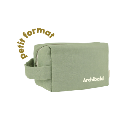 petite trousse de toilette en lin personnalisable pour enfant adulte
