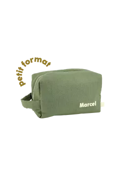 petite trousse de toilette en lin personnalisable pour enfant adulte