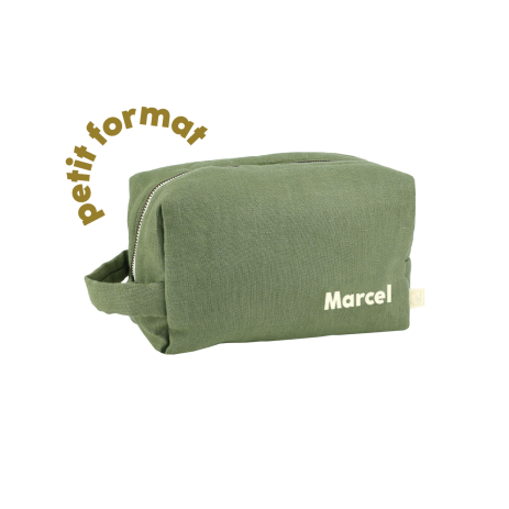 small personalized linen toiletry bag for children and adults