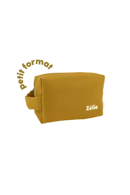 petite trousse de toilette en lin personnalisable pour enfant adulte