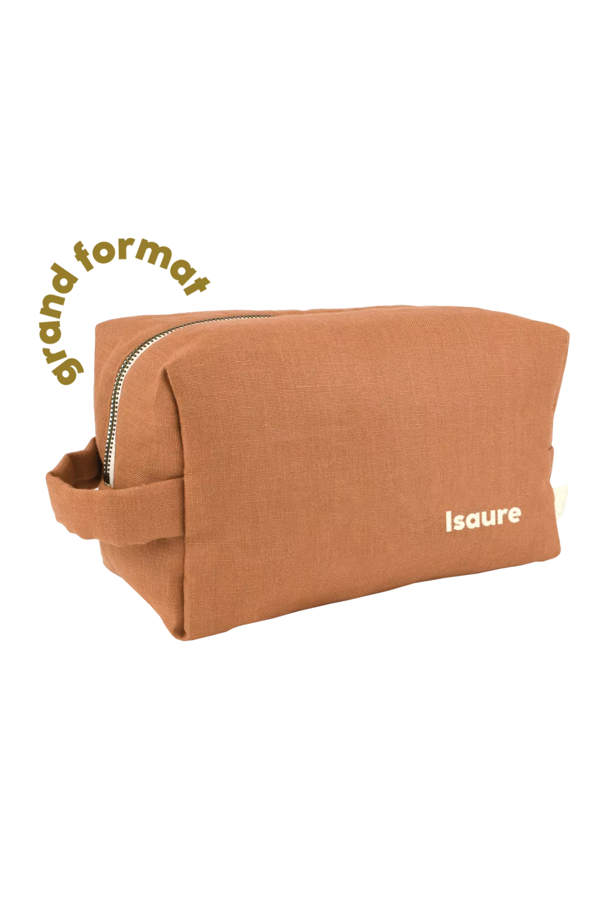 grande trousse de toilette avec des poches intérieures en lin personnalisable enfant adulte