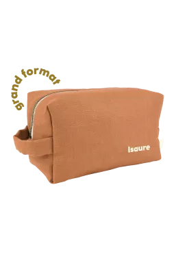 grande trousse de toilette avec des poches intérieures en lin personnalisable enfant adulte