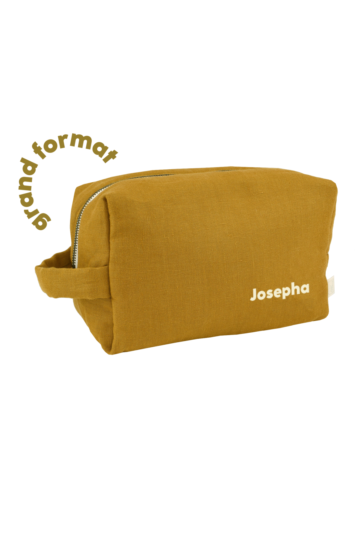 grande trousse de toilette avec des poches intérieures en lin personnalisable enfant adulte