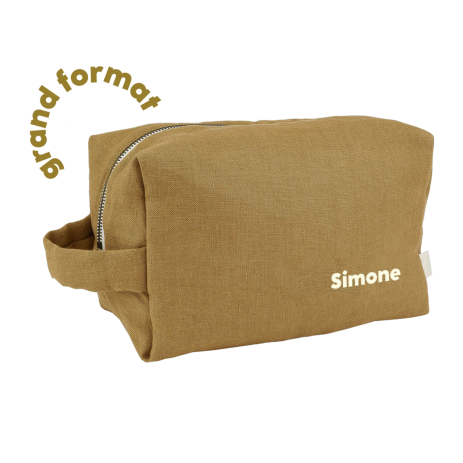 gran neceser con bolsillos interiores de lino personalizable niño adulto