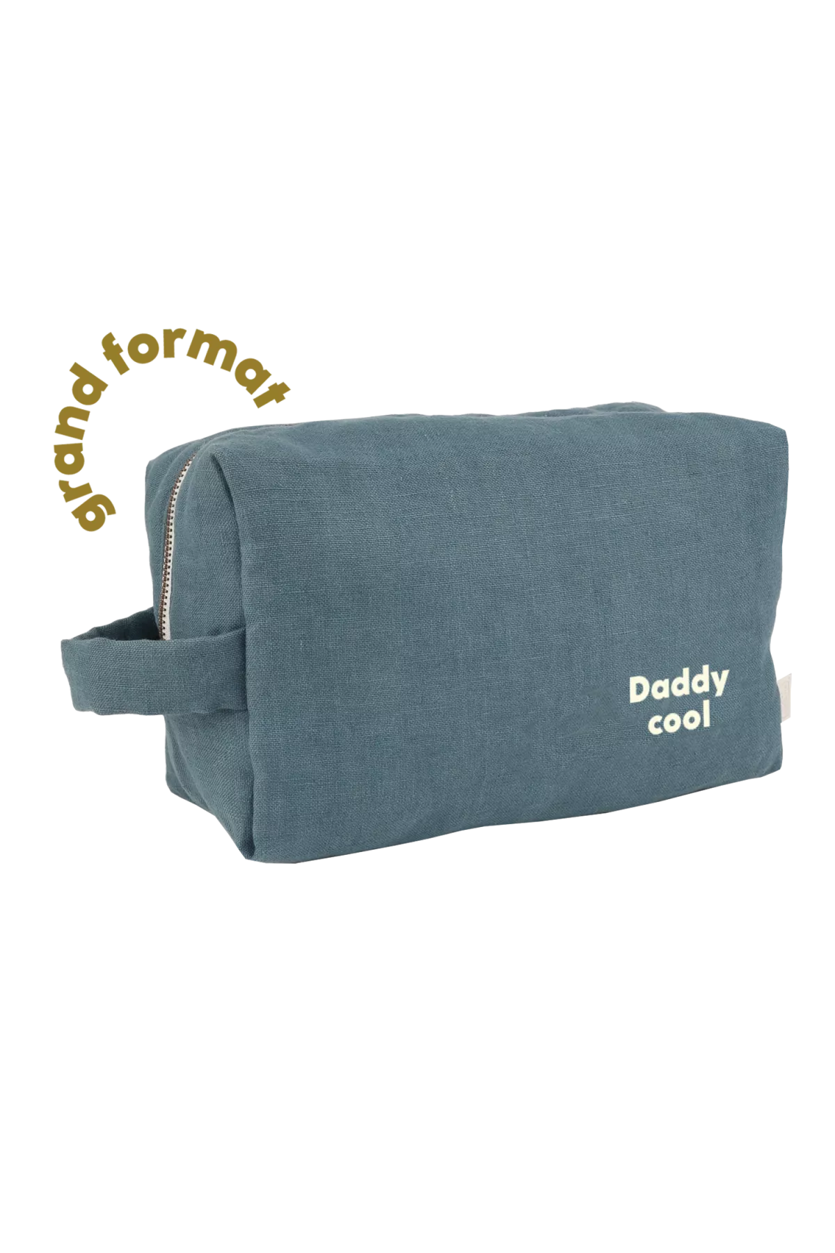 grande trousse de toilette avec des poches intérieures en lin personnalisable enfant adulte