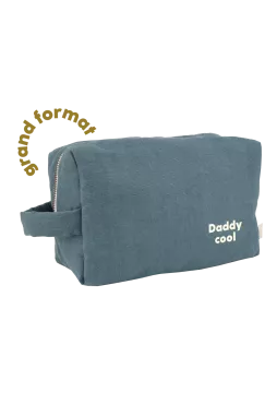 grande trousse de toilette avec des poches intérieures en lin personnalisable enfant adulte