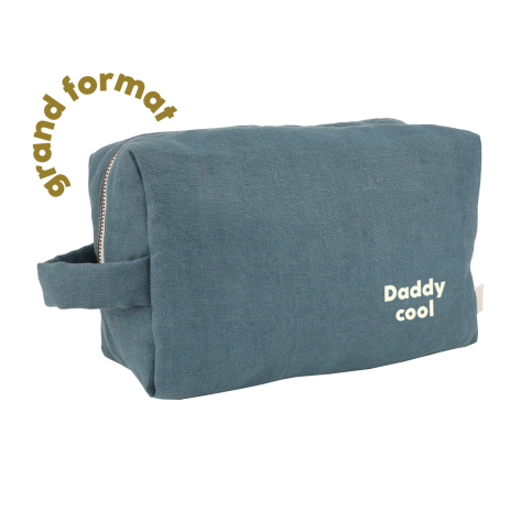 large toiletry bag with personalizable linen interior pockets for children and adults