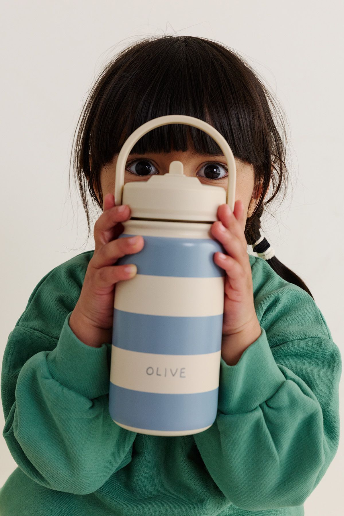 bonita cantimplora de rayas infantil personalizable