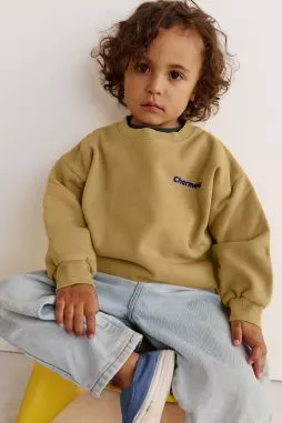 bonito sudadera infantil algodón mixto liso personalizable