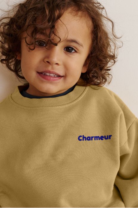 bonita sudadera infantil de algodón mixto liso personalizable