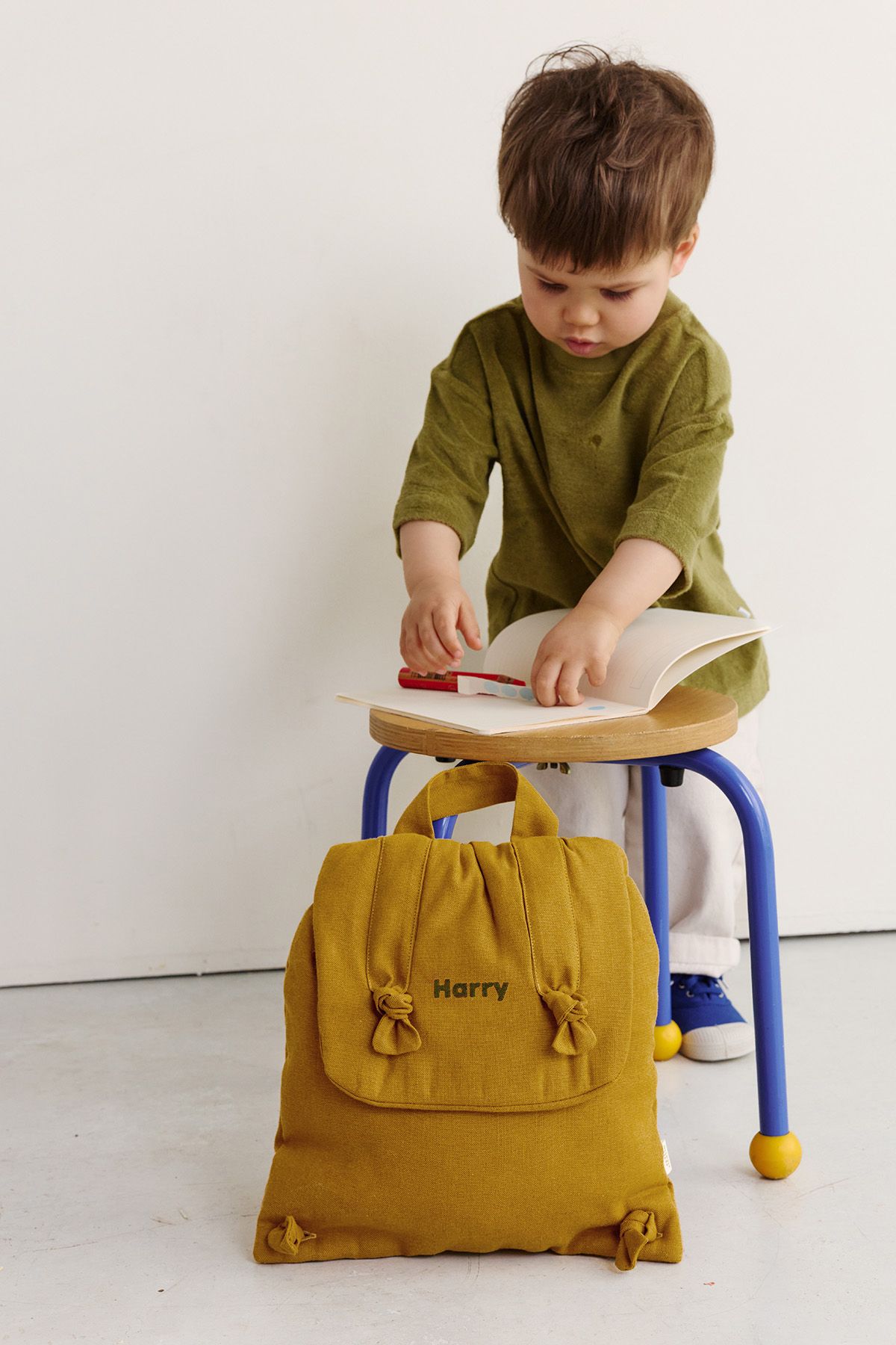 sac à dos bébé en lin personnalisable cadeau naissance crèche école maternelle