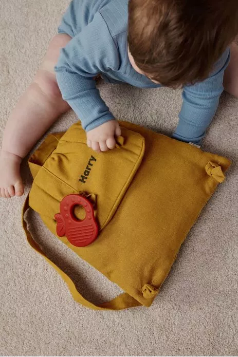 mochila para bebé de lino personalizable regalo nacimiento guardería escuela infantil