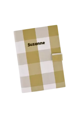 funda para cartilla de salud a cuadros para bebé personalizable