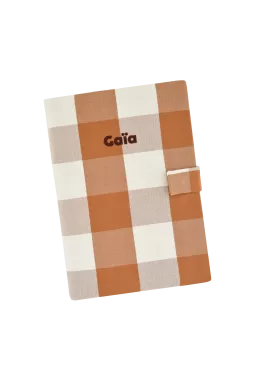 funda para cartilla de salud a cuadros para bebé personalizable