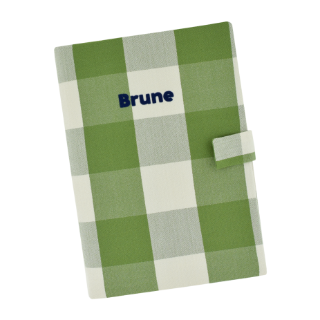 personalizable checkered baby health record book cover