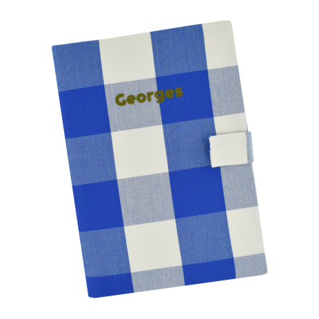 personalizable checkered baby health record book cover