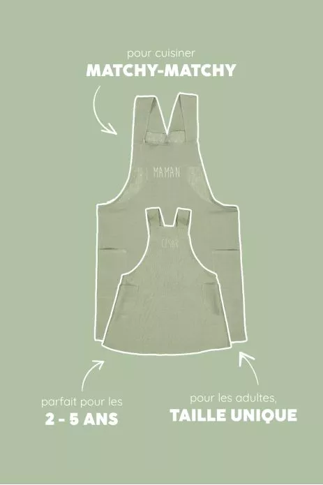 tablier de cuisine adulte personnalisé - uni et en lin