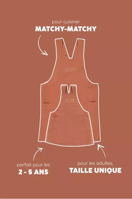 linen kitchen apron for children - plain and pretty to personalize - Japanese apron