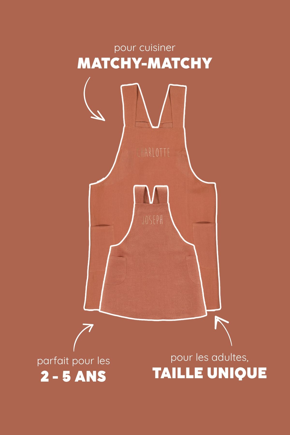 tablier de cuisine adulte personnalisé - uni et en lin