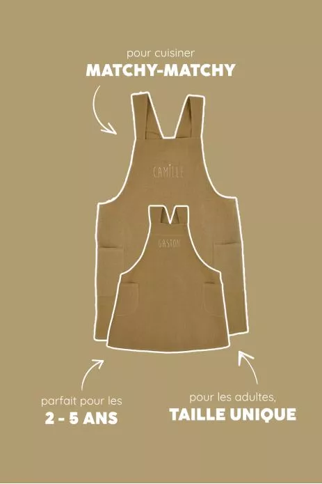 tablier de cuisine adulte personnalisé - uni et en lin