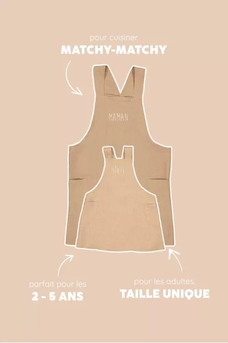 delantal de cocina de lino para niños, liso y bonito, personalizable, de estilo japonés
