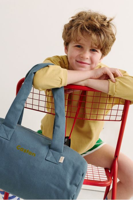 personalizable children's sports bag in thick cotton with zip