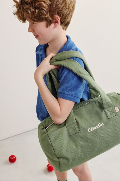 bolsa de deporte infantil personalizable en algodón grueso y con cremallera