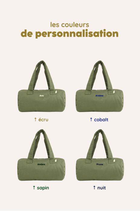 personalizable children's sports bag in thick cotton with zip