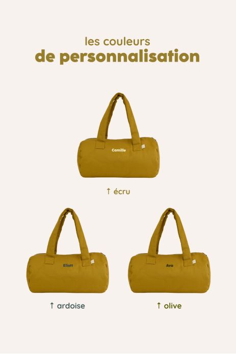 personalizable children's sports bag in thick cotton with zip