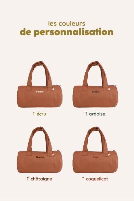 bolsa de deporte infantil personalizable en algodón grueso y con cremallera