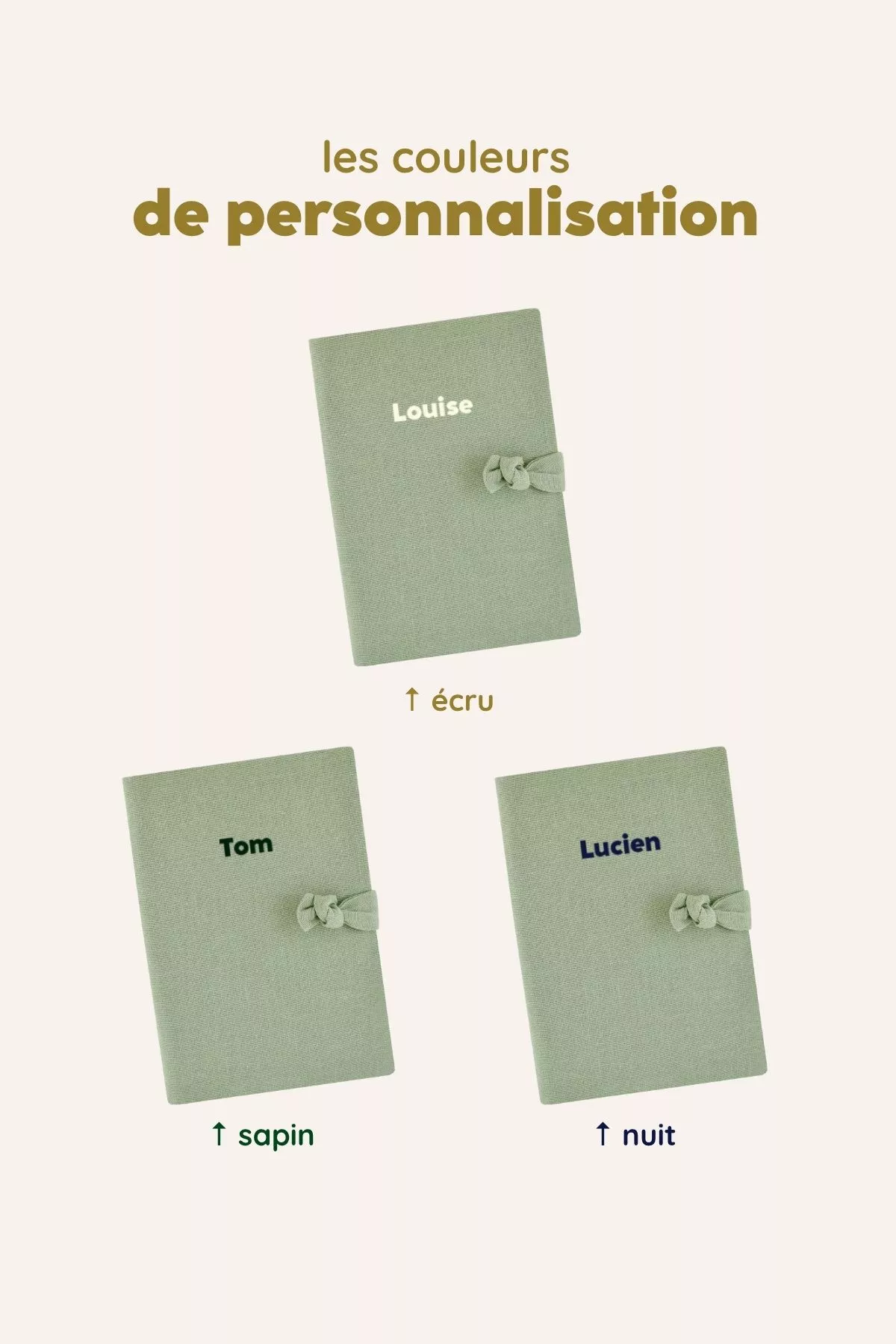 protège carnet de santé en lin personnalisé - idée cadeau de naissance personnalisée